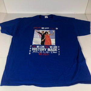 Y2K Obama Shirt Men's Extra Extra Large Blue Presidential Tee Change We Can